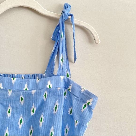 J. Crew Blue Strappy Coastal Tank Blouse Abstract Print Size Small - Picture 6 of 9